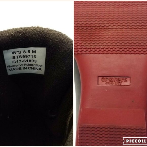 Sperry Saltwater Grey Red Plaid Wool Waterproof Lace Up Duck Boots Womens 8.5 - Picture 14 of 16